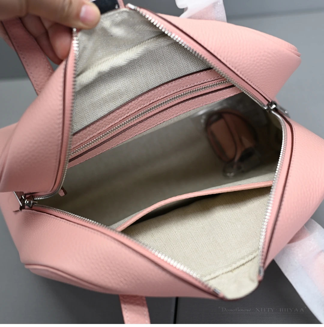 Genuine Leather Handbag Top Layer Leather Advanced Feeling 2025 New Model Fashion High-Capacity Woman