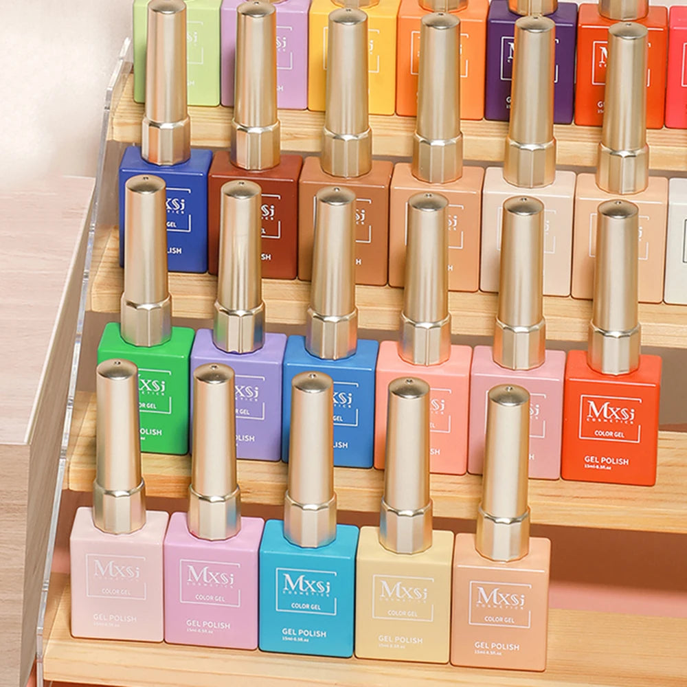 MXSI 60-Color Gel Nail Polish Kit – Glitter UV Set