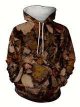 3D Leaf Camo Oversized Pullover Hoodie