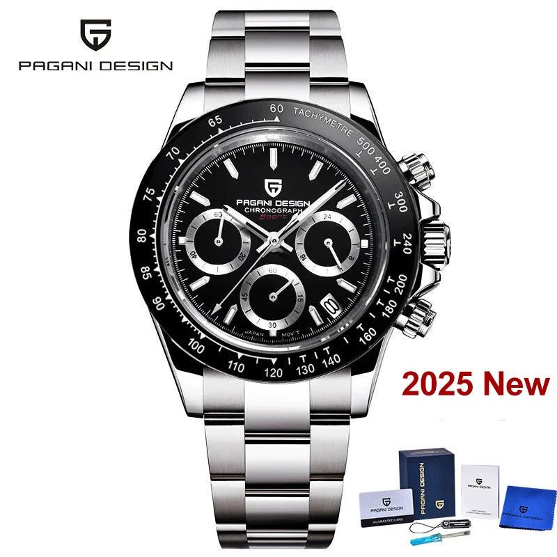 2026 New PAGANI DESIGN Rose Gold Chronograph Men's Watches Luxury Quartz Watch For Men Automatic Date Stainless steel Wristwatch