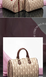 CHCH Women's Pillow Bag Autumn/Winter New Collection Letter Handbag Brown Boston Bag