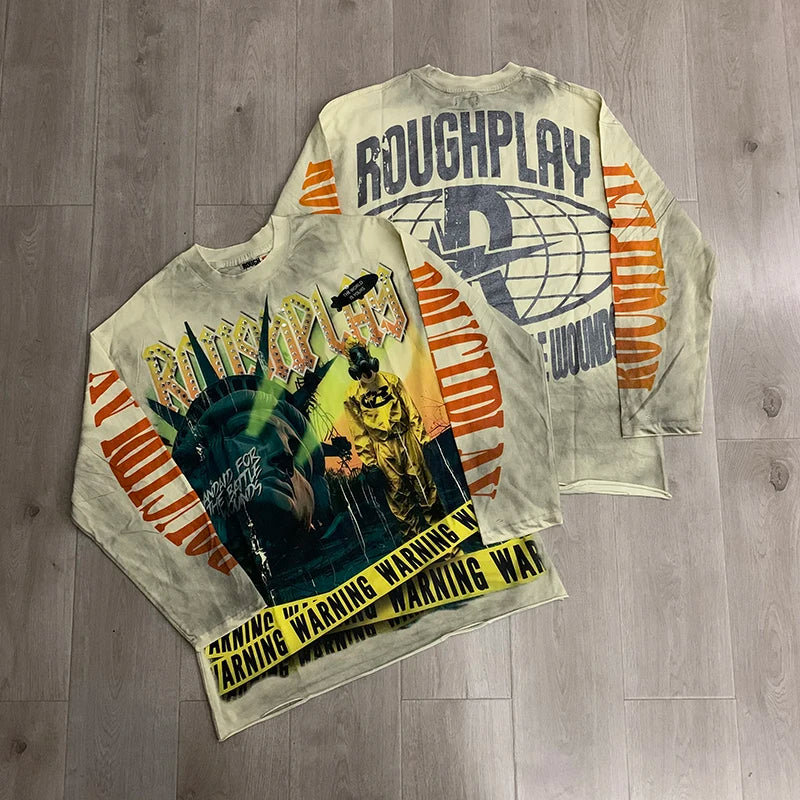 Retro Goddess Print Long Sleeve Tee – Men's Relaxed Fit