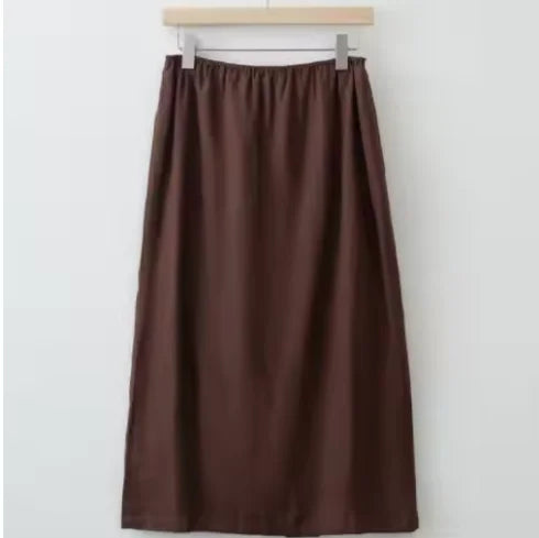 Women's Elegant Linen Midi Skirt – Summer 2025