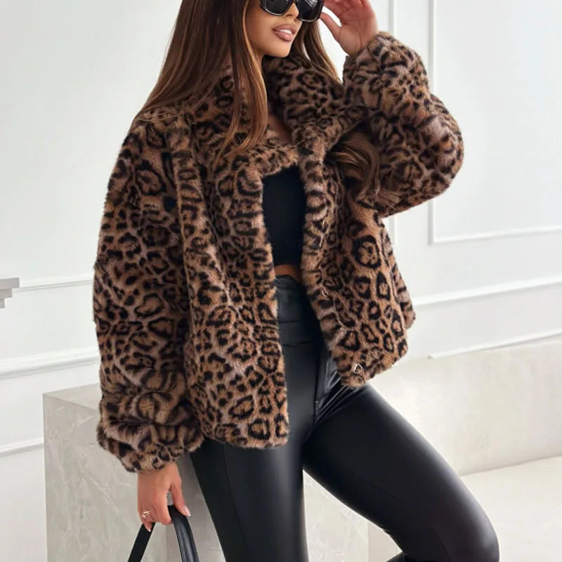 Leopard Print Casual Cardigan