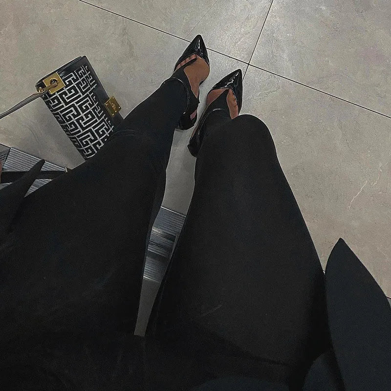 Women's Black Glitter Skinny Pants