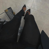 Women's Black Glitter Skinny Pants