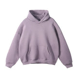 Cotton Baggy Fleece Hoodies for Men Solid Color Plush Pullovers Oversized Hooded Sweatshirt Autumn Winter Thick Clothes Unisex