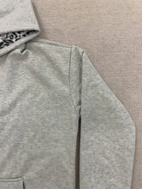 Men’s Grey Leopard Print Zip-Up Hoodie