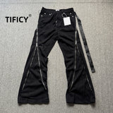 Men's High Street Flare Denim Jeans – Zipper Detail