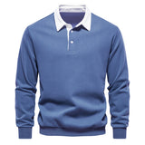 Men’s Cotton-Blend Polo Collar Sweatshirt