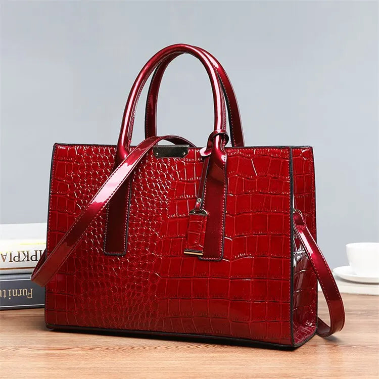Luxury Vintage Crocodile Pattern Tote