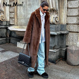 Luxury Faux Mink Long Overcoat