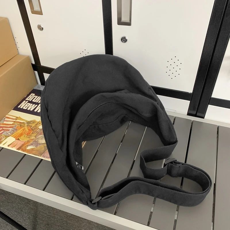 Solid Color Canvas Female Crossbody Bags For Women Large Capacity Shopping Messenger Bag Student Shoulder Bag Unisex School Bag