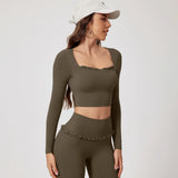 Premium Women’s 2-Piece Yoga & Gym Set – Long Sleeve Quick-Dry Sportswear