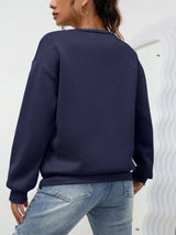 Heart Pattern Fleece Crewneck