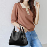 Genuine Brand Sturdy Durable Soft Leather Top-handle Bags Female Handbags Women 3 Layer Shoulder Crossbody Totes Messenger Bag