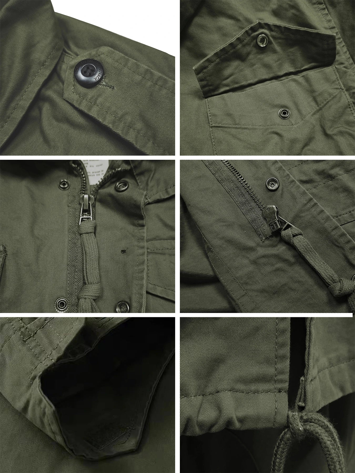 Men's Vintage Military Field Jacket – Cotton Zip Coat
