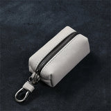 Portable Keychain Wallet for Men Women Large-Capacity Double Zipper Key Pouch Bag Suede Leather Key Case Unisex Coin Purse