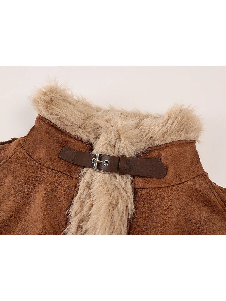 Women's Vintage Leather Moto Jacket | Black & Brown