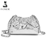 FOXER Genuine Leather Women Small Shoulder Bag Lady Fashion Mini Crossbody Handbag Purse Perfect Gift for Wife, Girlfriend