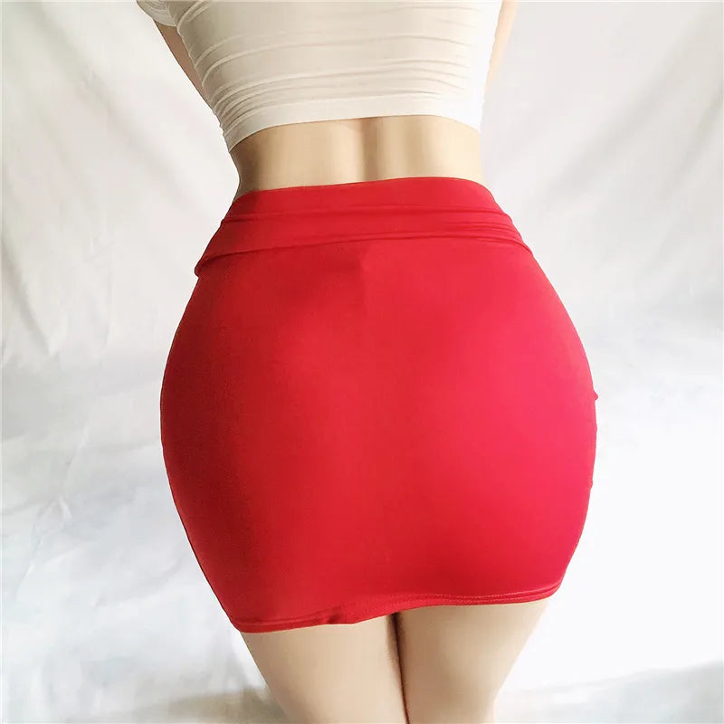 Women's Stretch Knit Pencil Mini Skirt