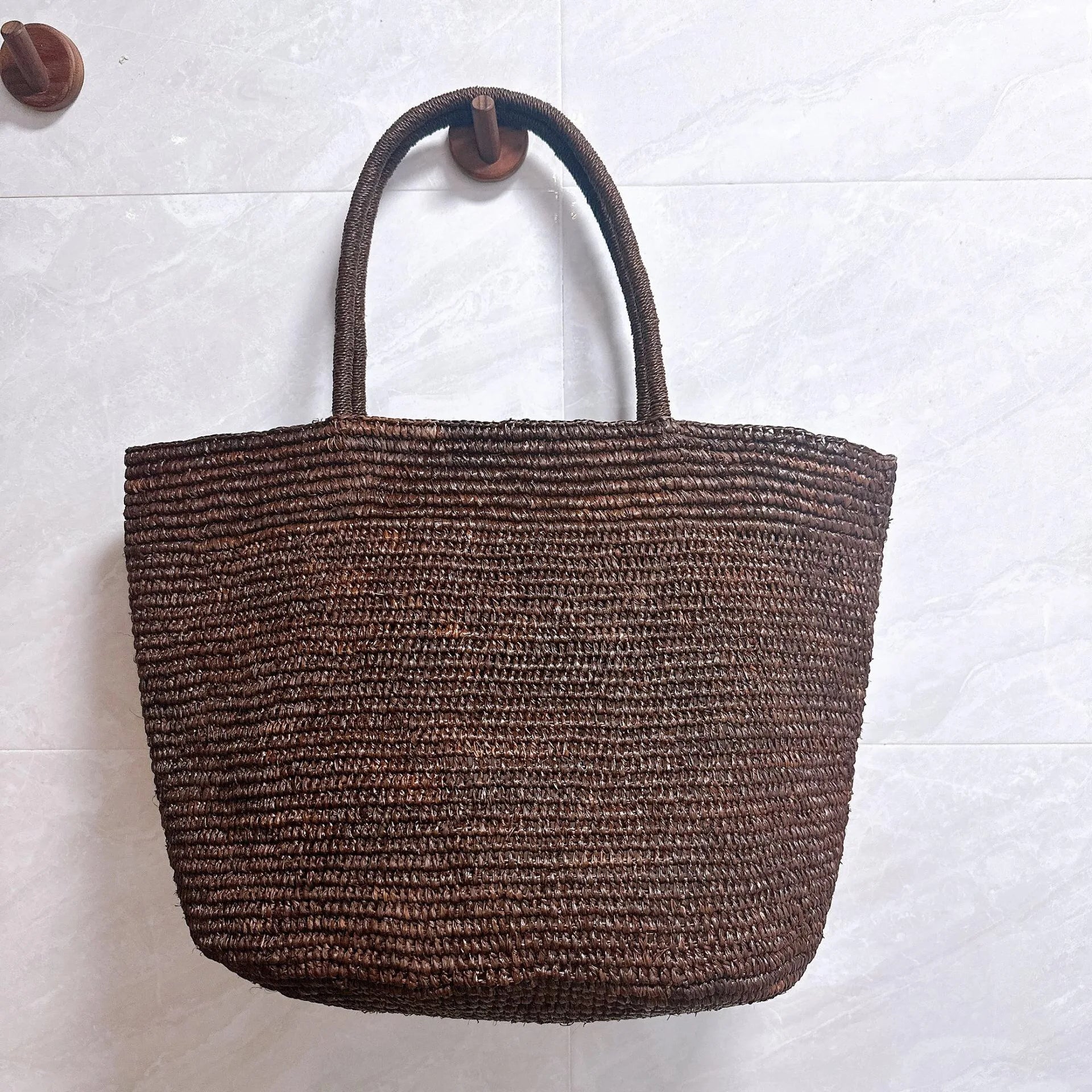 Fashionable Natural Rafia Grass Hand-woven Bag, Large Capacity, Lightweight, Versatile, Suitable for Daily Use, Women's Handbag