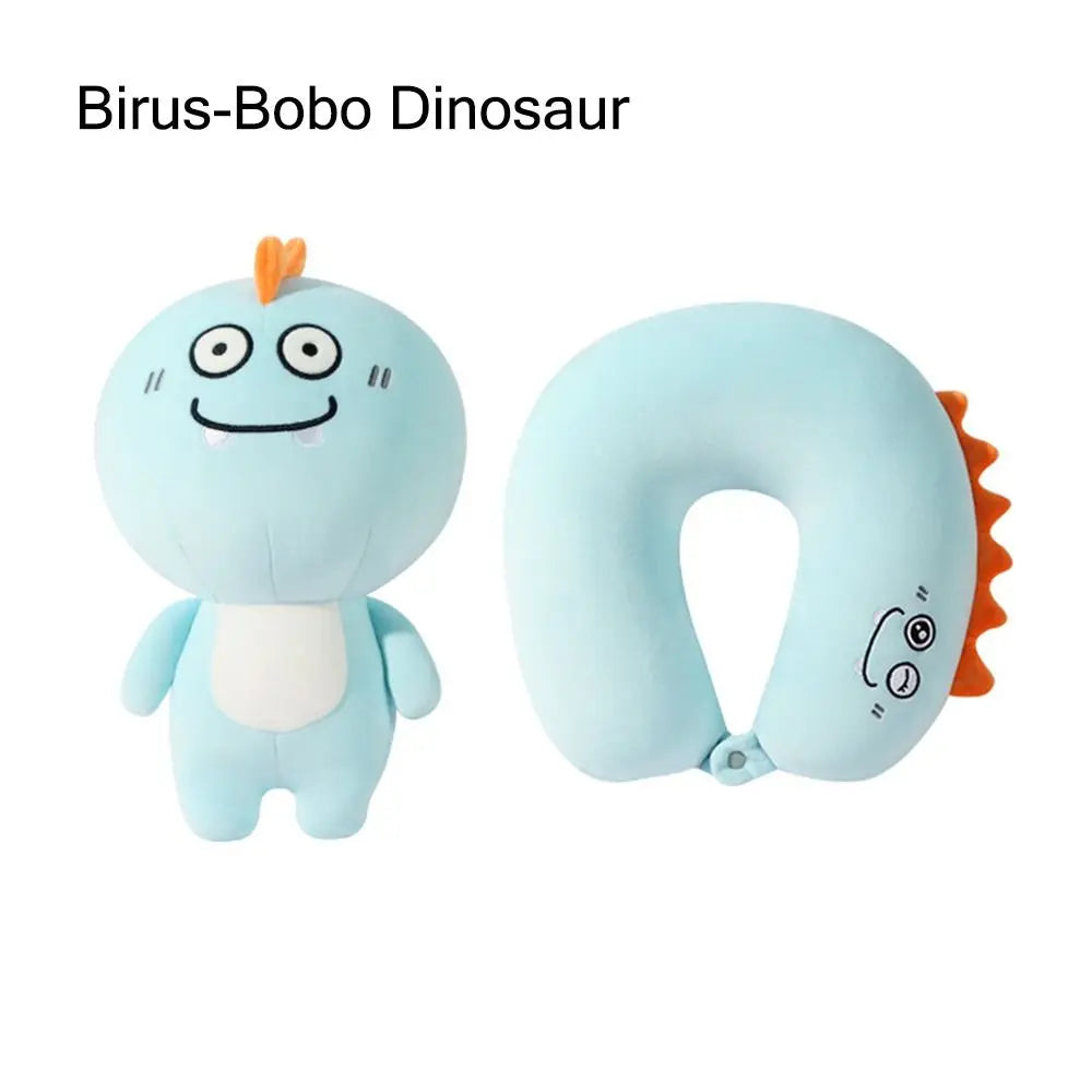 2-in-1 Cartoon Animal Travel Neck Pillow | U-Shape