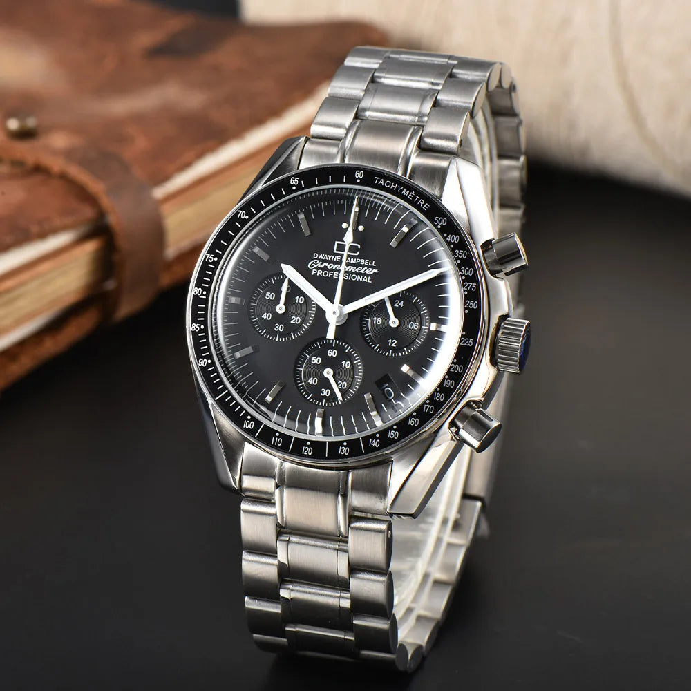 VK63 Chronograph Men's Watch | Panda Dial | 100M Water Resistant
