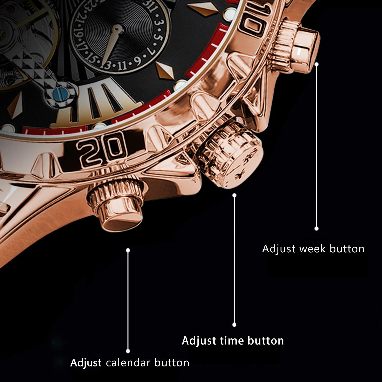 POEDAGAR Luxury Automatic Male Watch Date Week Luminous Waterproof Tourbillon Men Watch Leather Fashion Mechanical Men's Watches