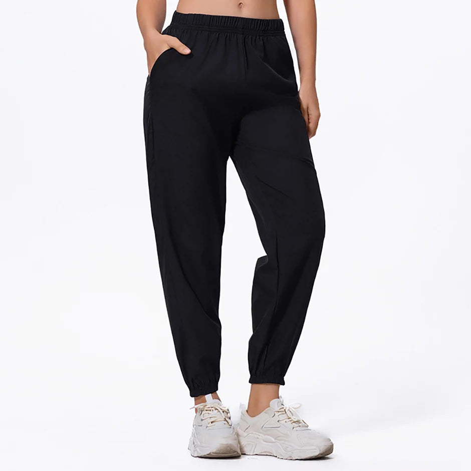 Women's Ankle-Length Harem Pants with Pockets