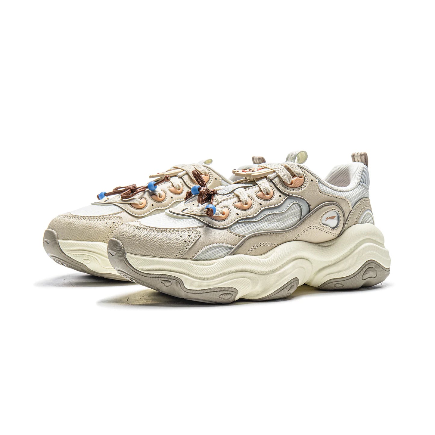 Li-Ning Women's MIA Lifestyle Shoes Wearable Reflective Retro Thick Heel Sports Shoes LiNing Classic Casual Sneakers AGCV276