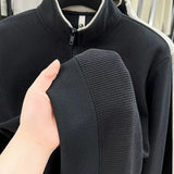 Autumn Men's Sweatwear Warm Pullover Solid Half Zipper Casual Long Sleeve Hoodie Thicken Half Turtleneck Sweatshirts Winter Tops