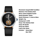 SUGESS 38mm Tourbillon Minimalist Watch | Seagull S8000 Movement