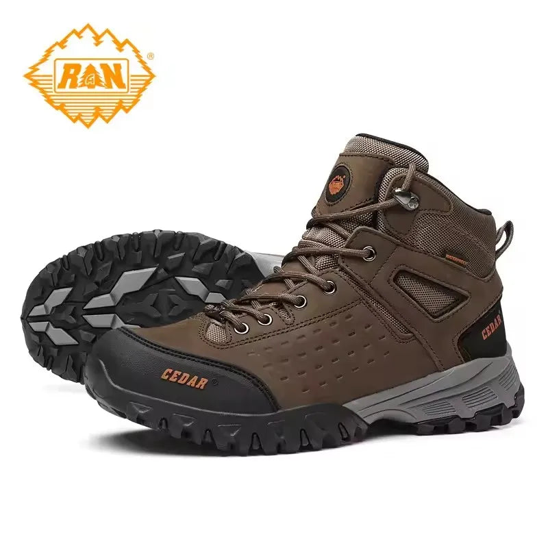 MERRTO Cowhide Outdoor Men Hiking Shoes Trekking Hunting women Tourism Mountain Breathable Climbing Sneakers Tactical boots