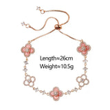 GLOSSMOON Sakura Cleef Bracelet Fashionable and Elegant Cherry Blossom Bracelet Does Not Change Color and Is Not Allergic  The Sakura Clover Bracelet showcases a multitude of brilliant diamonds, forming a luminous sparkle tha