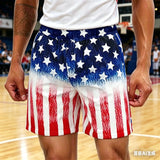 Patriotic Star Stripe Board Shorts — Oversized Summer Streetwear