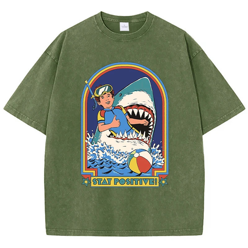 Stay Positive Graphic Tee | Comfort Wash T-Shirt