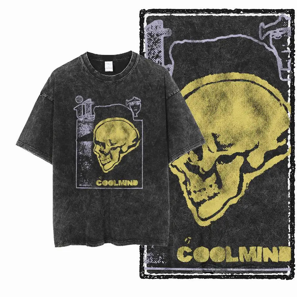 G24 Exclusive Big Size Cool Cotton Men's COOLMIND Printed Graphic T-shirt | Acid Washed Streetwear O-neck Men's Tee Tshirt