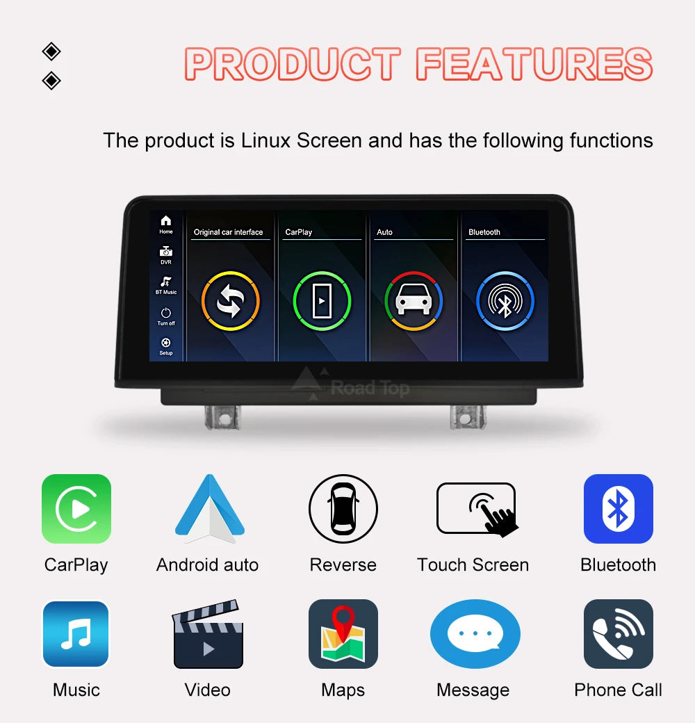 RoadTop 10.25"/12.3" Wireless CarPlay & Android Auto Screen for BMW X5 X6