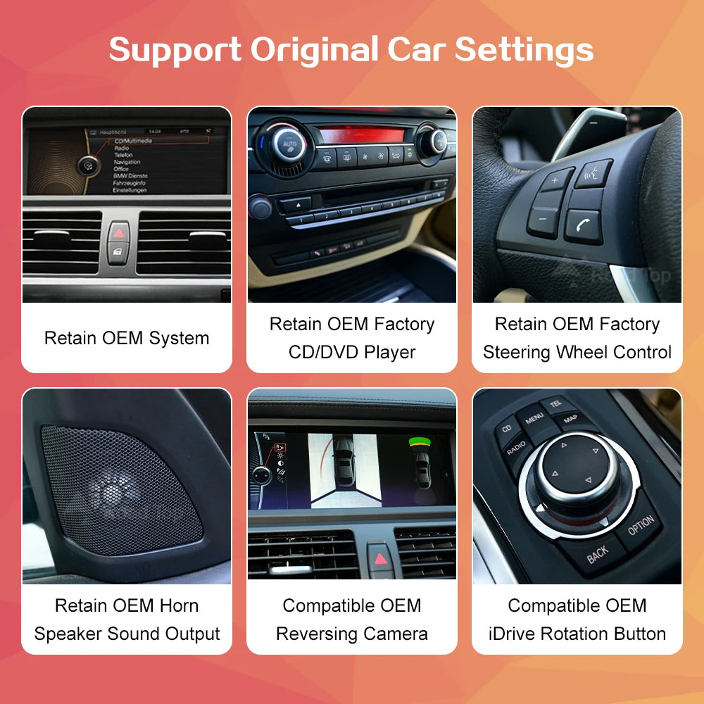 RoadTop 10.25"/12.3" Wireless CarPlay & Android Auto Screen for BMW X5 X6