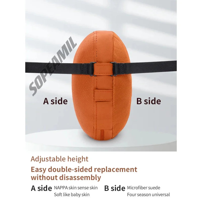 Car Double-Sided Suede Leather Headrest Neck Support Pillow Seat Waist Cushion Tesla Cybertruck Model 3 Model Y Model S Model X