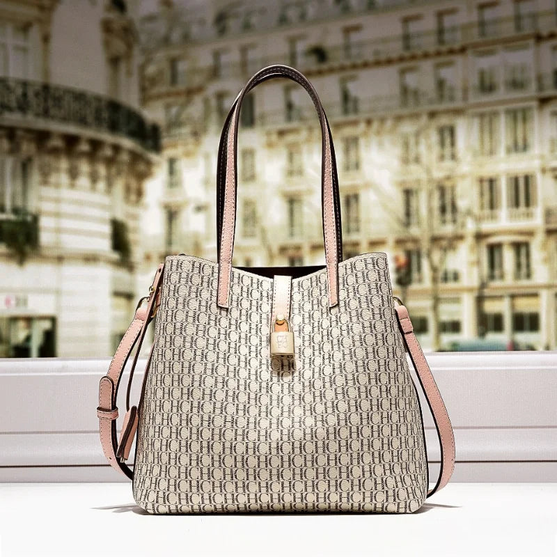 Large Capacity Leather Crossbody Tote