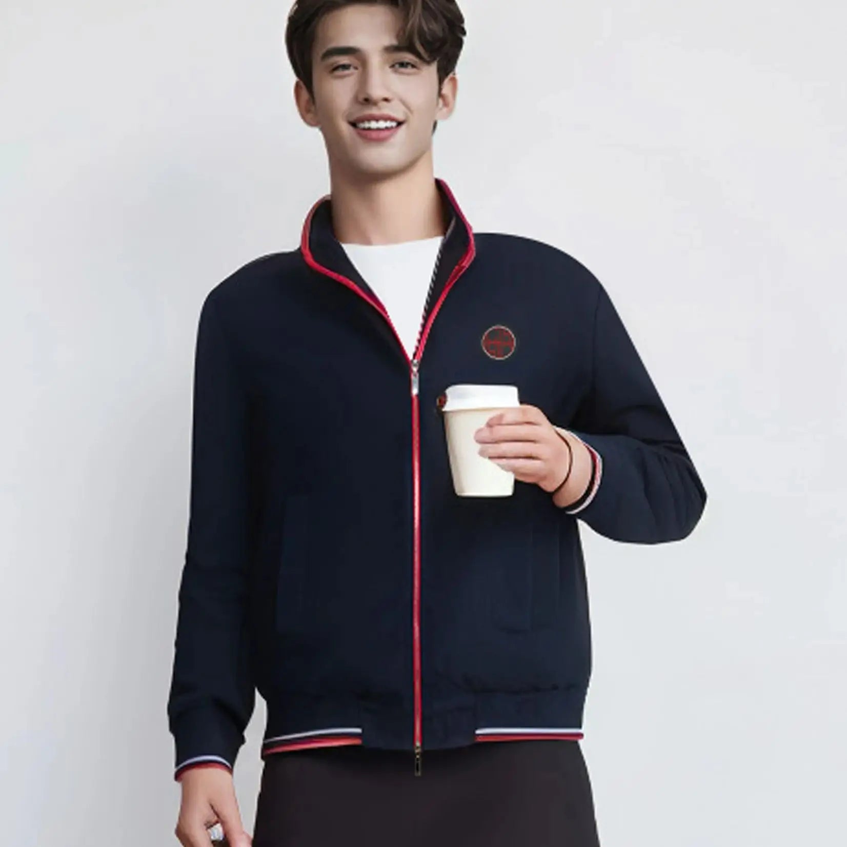 CHCH 2025 Spring New Men's Jackets Solid Sports Jacket Men Business Casual Autumn Thin Coat Zip Up Coat with Pockets Clothing