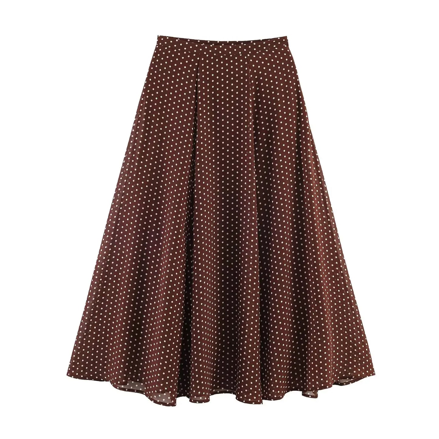 Polka Dot Printed Midi Skirts Two Piece Sets for Women 2025 Summer Chic Bow Tied Blouse Top Suits Woman 2 Piece Outfits