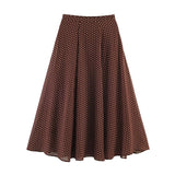 Polka Dot Printed Midi Skirts Two Piece Sets for Women 2025 Summer Chic Bow Tied Blouse Top Suits Woman 2 Piece Outfits