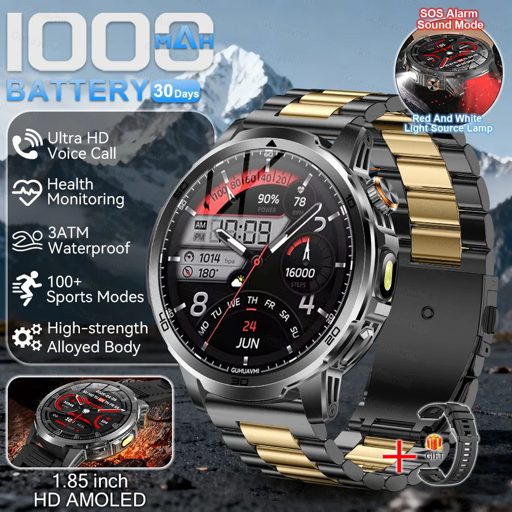 GUHUAVMI AK95 Pro Smartwatch – AMOLED, GPS & Flashlight