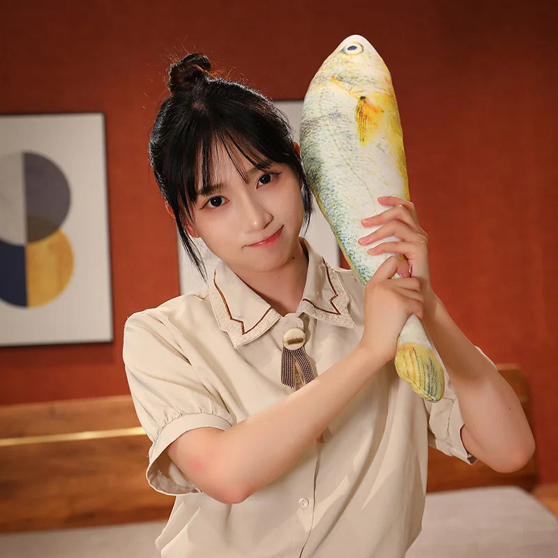 New Simulation Large Yellow Croaker Plush Toys Lifelike Fish Dolls Stuffed Soft Throw Pillow Sleeping Cushion Decor Gift