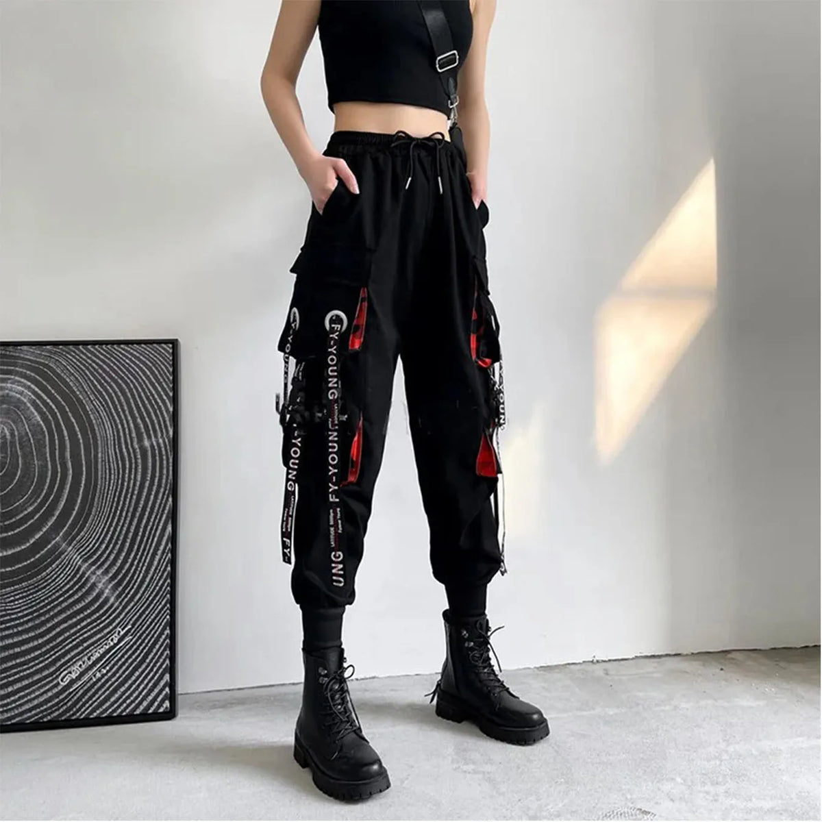 Women's High-Waist Cargo Jogger Pants