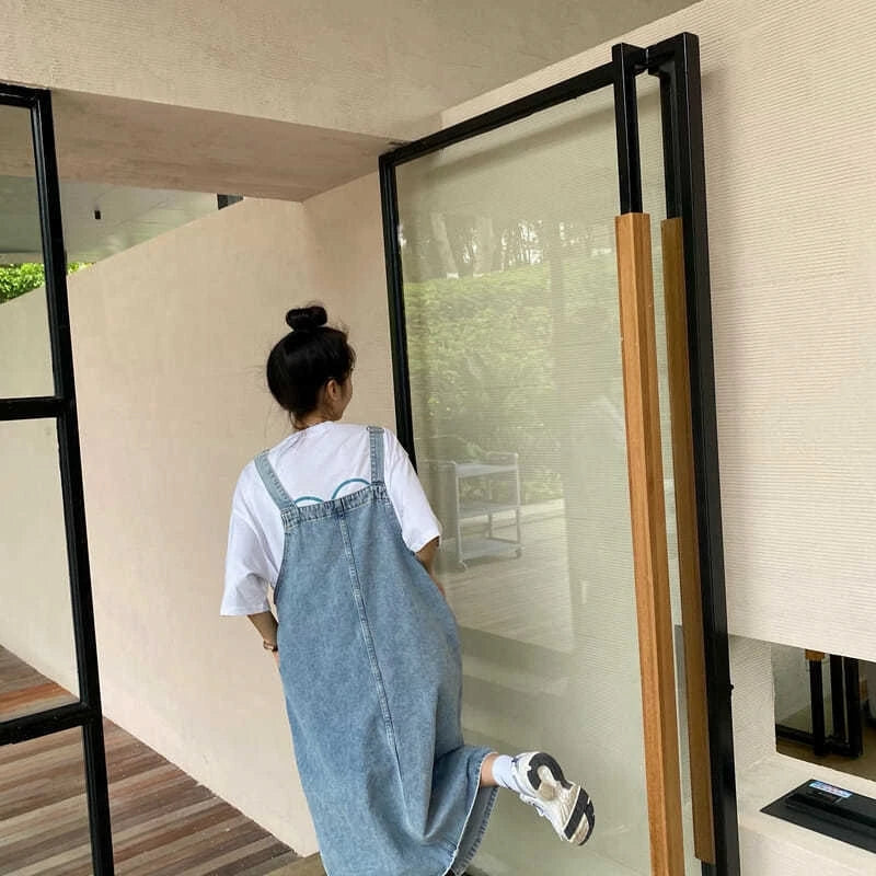 Women's Denim Spaghetti Strap Overall Dress