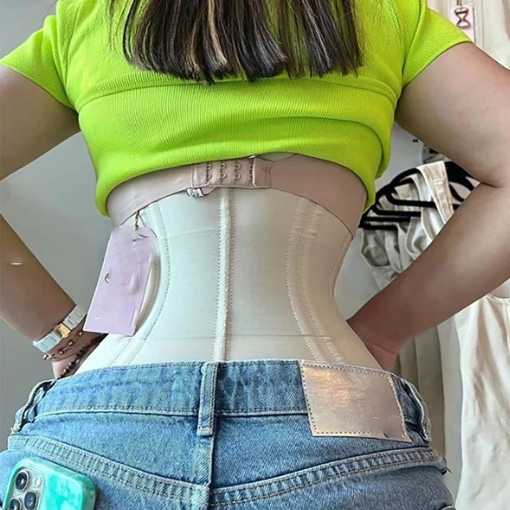 Premium Latex Waist Trainer Belt with Zipper – High Compression Body Shaper